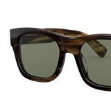 Sie Oliver Peoples Keenan mit Rinde Gestell und Grün Gläsern - Variant