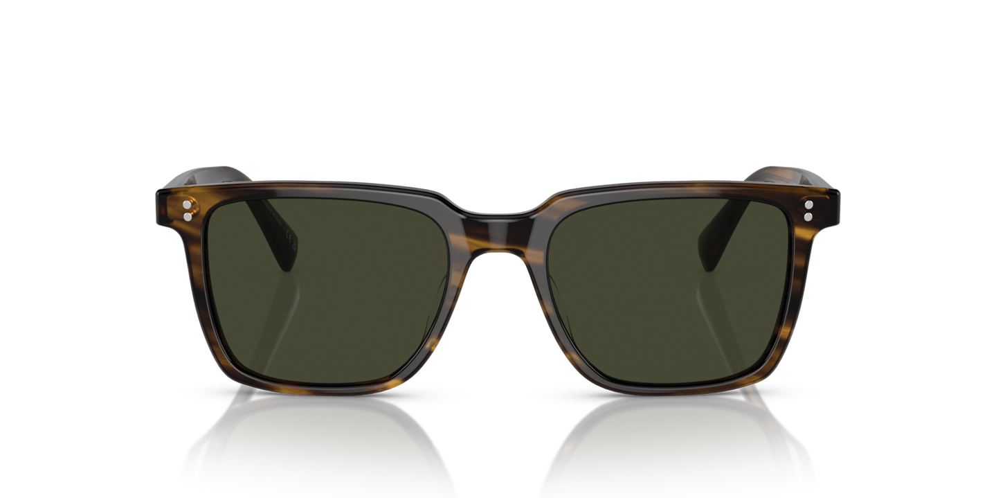 Oliver Peoples Lachman Sun con montatura Corteccia e lenti  Verde - Immagine Frontale della montatura