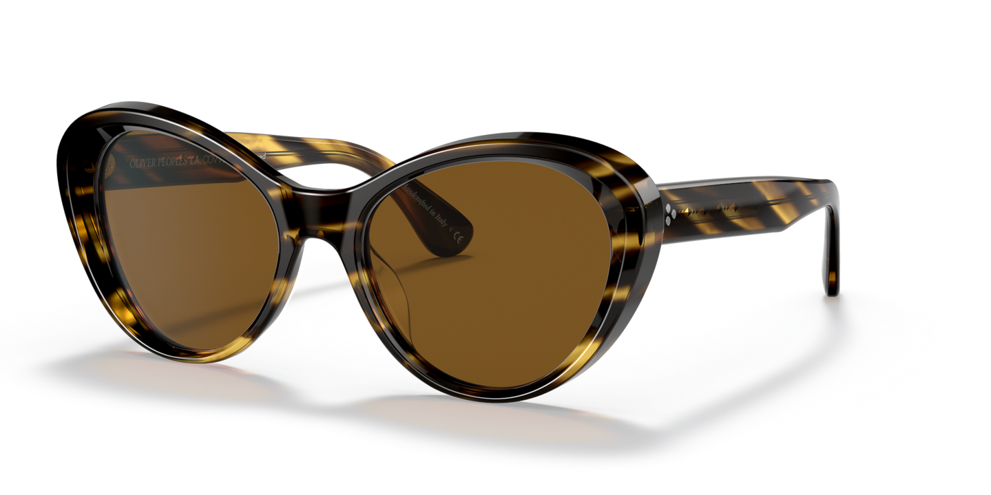 Oliver Peoples Zarene with Cocobolo frame and Brown lenses - Image Pins