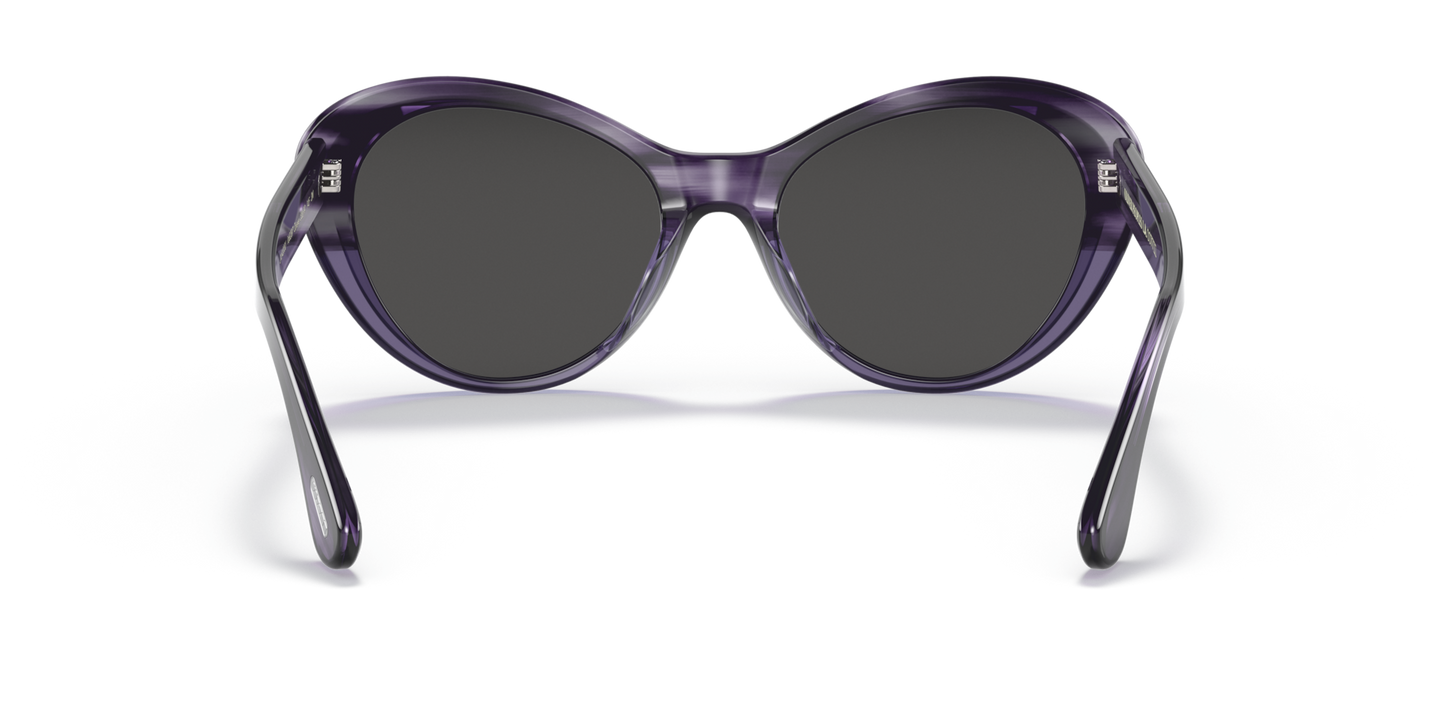 Oliver Peoples Zarene with Dark Lilac VSB frame and Grey lenses - Image Nosepads