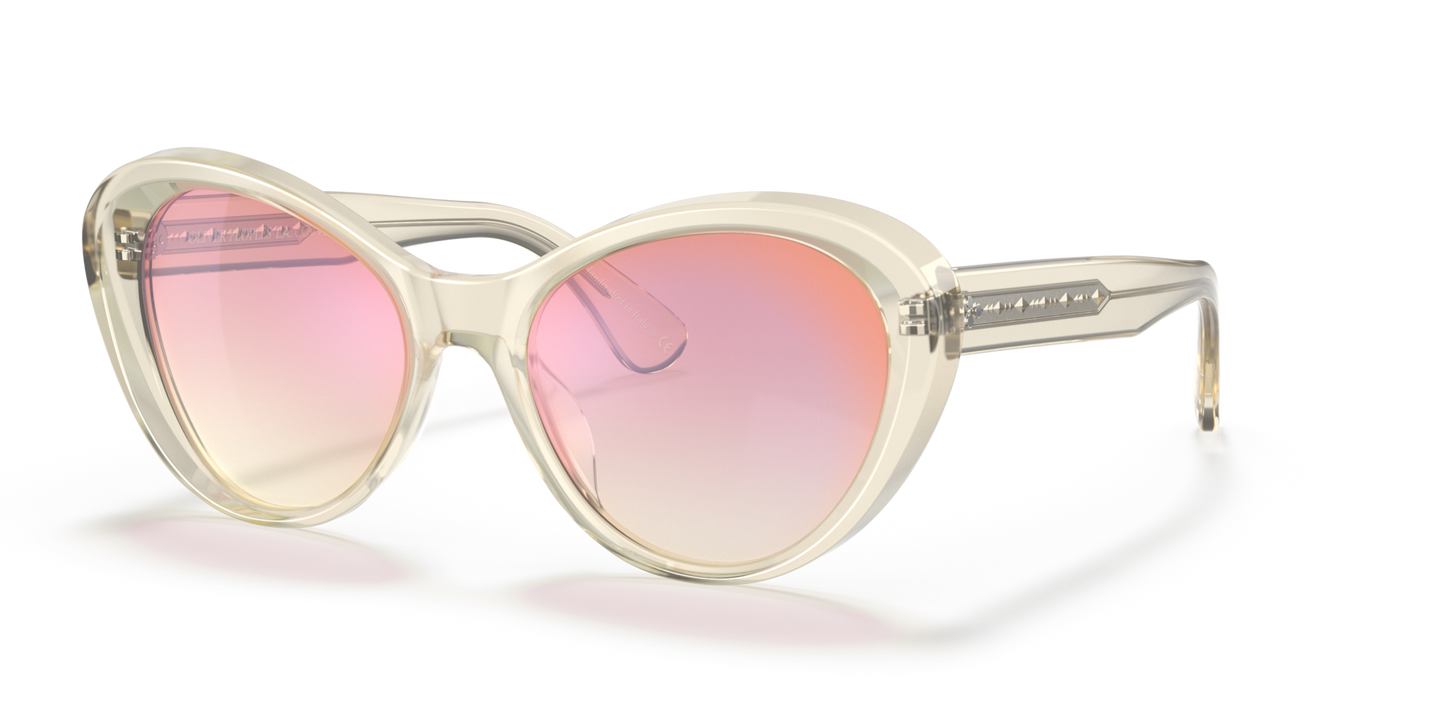 Oliver Peoples Zarene with Pale Citrine frame and Pink lenses - Image Pins