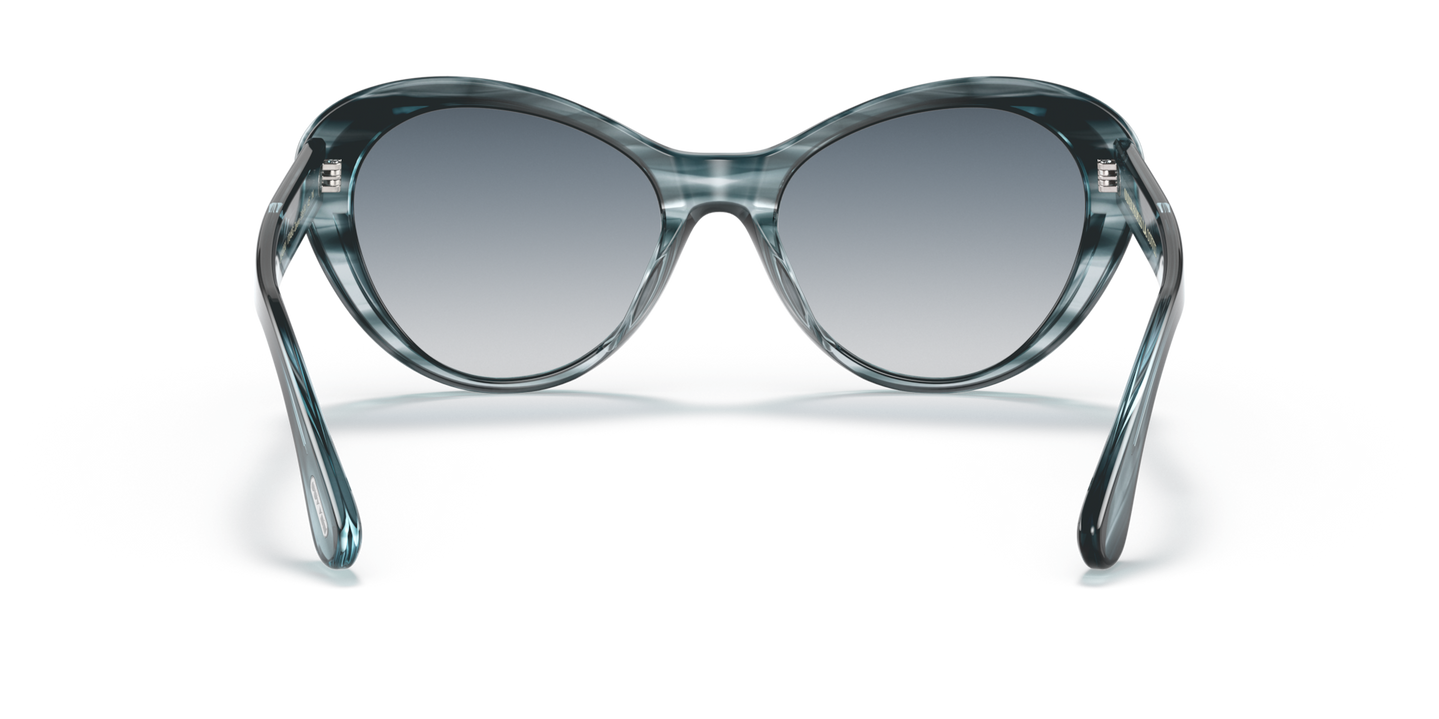 Oliver Peoples Zarene with Washed Lapis frame and Brown lenses - Image Nosepads
