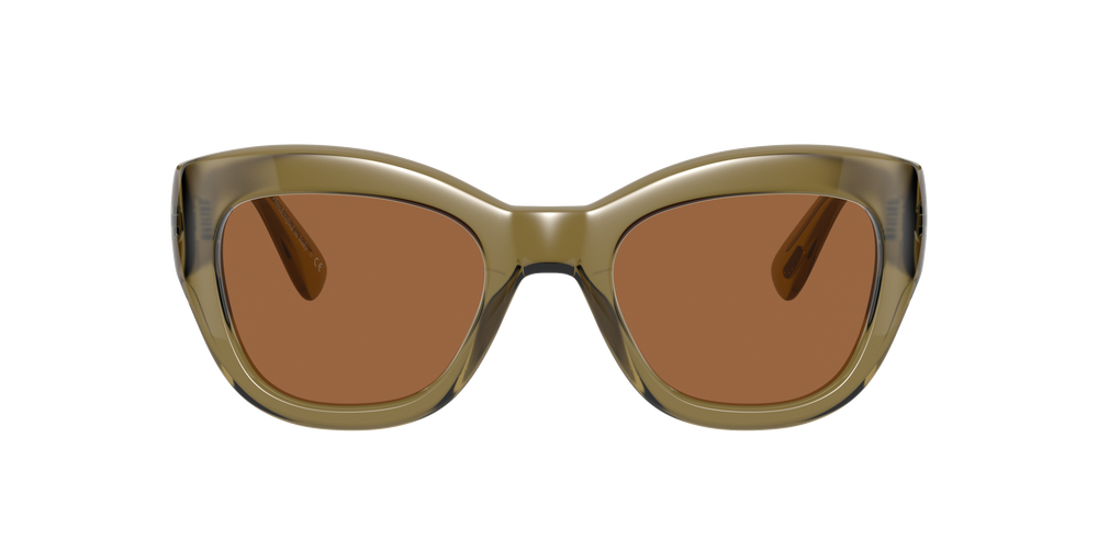 Oliver Peoples Lalit con montatura Verde Oliva Sbiadito e lenti  Arancione - L'immagine 2