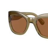 Oliver Peoples Lalit con montura Aceituna Empolvado y lentes Naranja - Variant