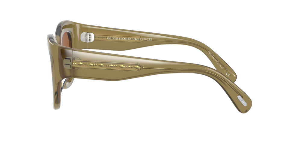 Oliver Peoples Lalit con montatura Verde Oliva Sbiadito e lenti  Arancione - L'immagine 3