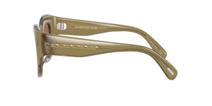 Oliver Peoples Lalit con montatura Verde Oliva Sbiadito e lenti  Arancione - L'immagine 3