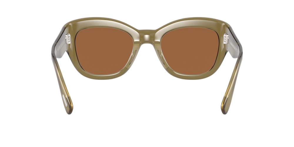 Oliver Peoples Lalit con montatura Verde Oliva Sbiadito e lenti  Arancione - L'immagine 4