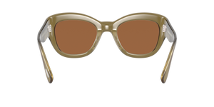 Oliver Peoples Lalit con montatura Verde Oliva Sbiadito e lenti  Arancione - L'immagine 4