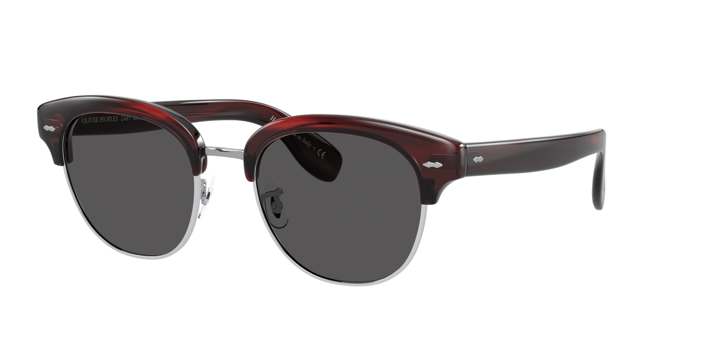 Oliver Peoples Cary Grant 2 Sun with Bordeaux Bark frame and Grey lenses - Image Plaques