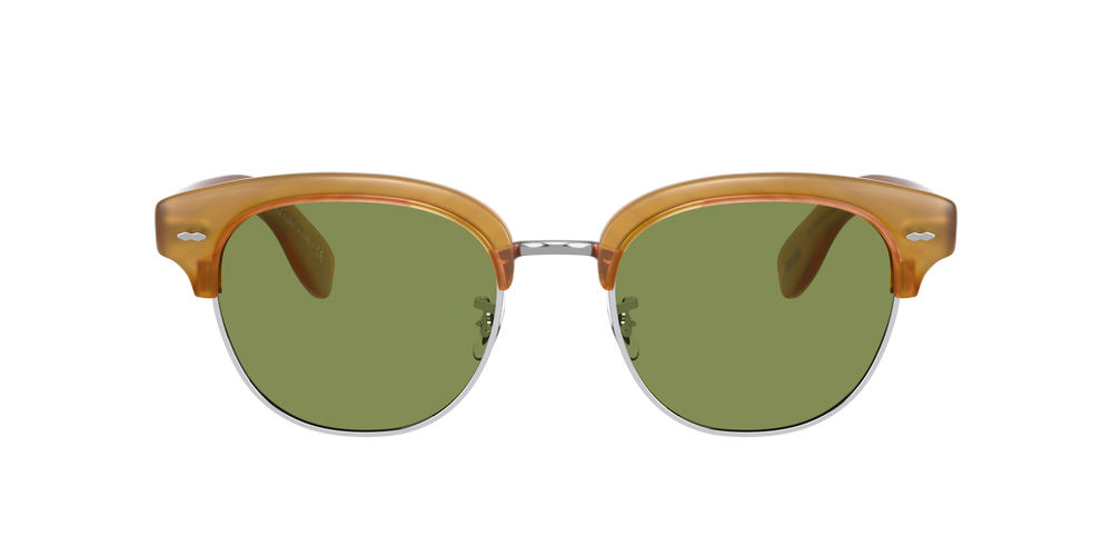 Oliver Peoples Cary Grant 2 Sun with Semi-Matte Amber Tortoise frame and Green lenses - Image 2