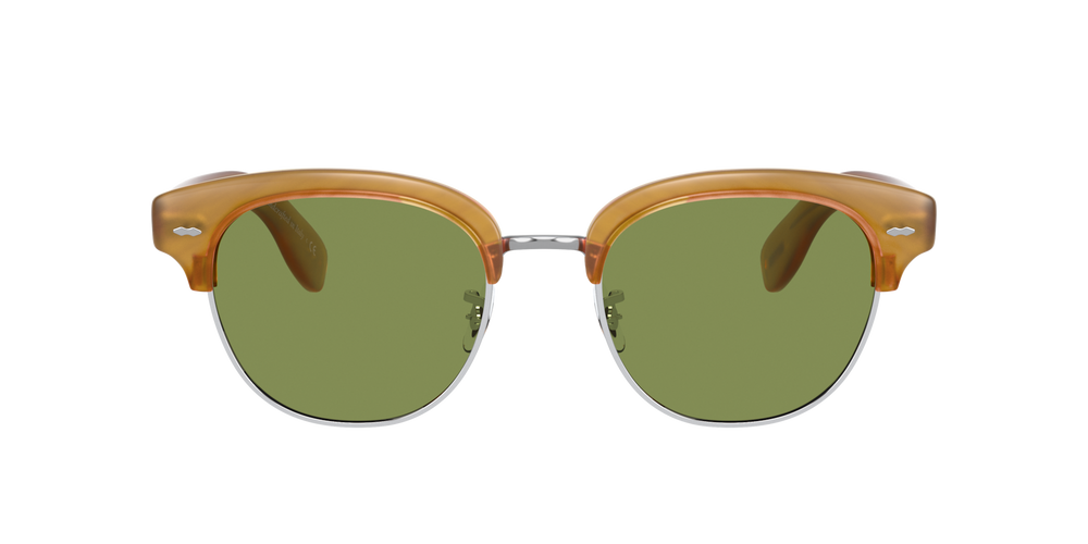 Oliver Peoples Cary Grant 2 Sun avec une monture Ambre semi-mat Écaille de tortue et des verres Vert - image 2