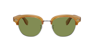 Oliver Peoples Cary Grant 2 Sun avec une monture Ambre semi-mat Écaille de tortue et des verres Vert - image 2