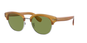 Oliver Peoples Cary Grant 2 Sun avec une monture Ambre semi-mat Écaille de tortue et des verres Vert - image 1