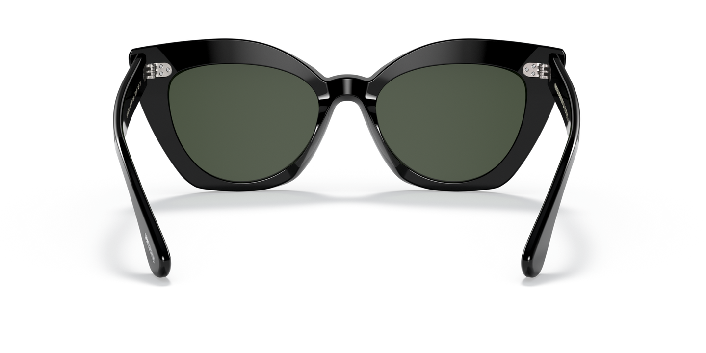Oliver Peoples Laiya with Black frame and Green lenses - Image Nosepads