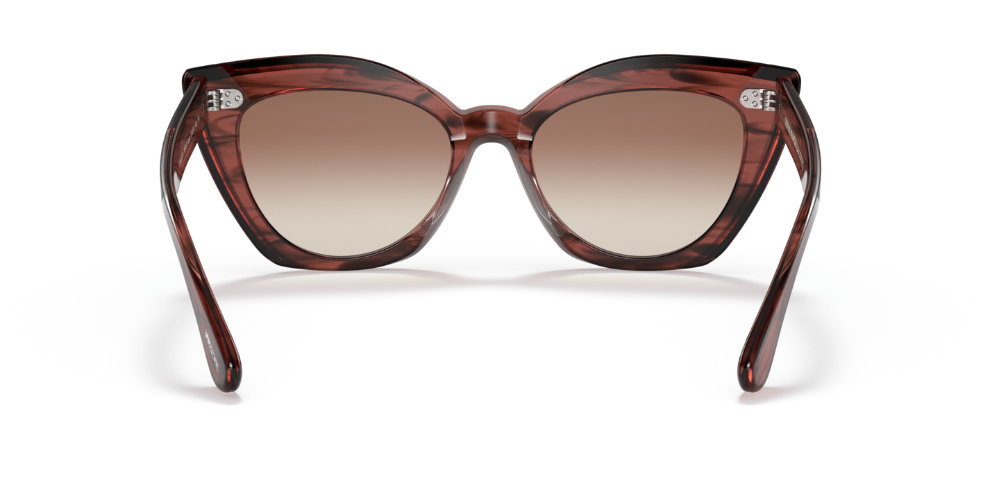 Oliver Peoples Laiya with Merlot Smoke frame and Brown lenses - Image Nosepads