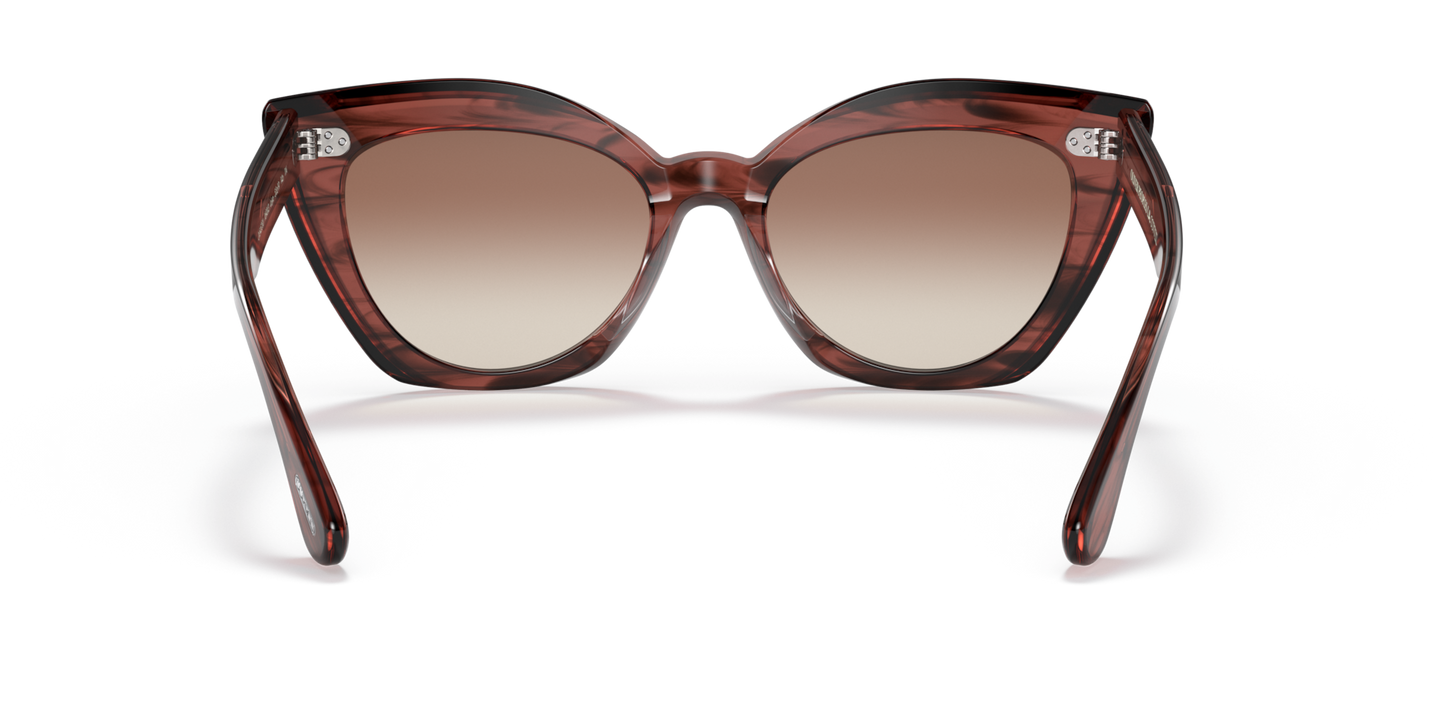 Oliver Peoples Laiya with Merlot Smoke frame and Brown lenses - Image Nosepads