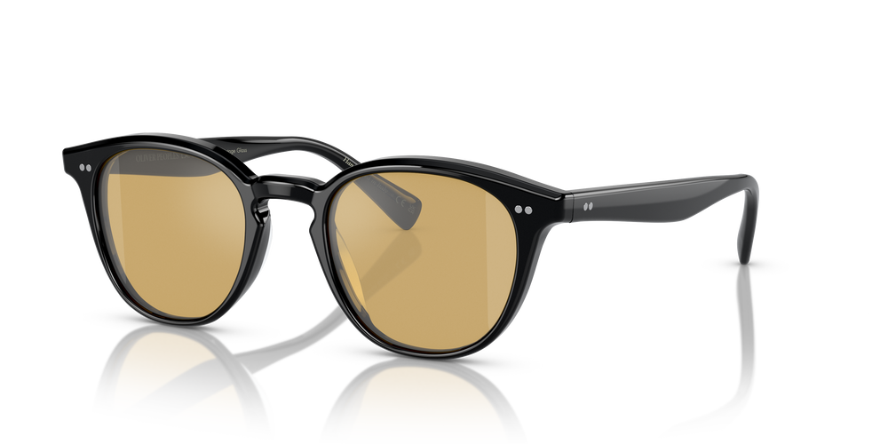 Sie Oliver Peoples Desmon Sun Limited Edition mit Schwarz Gestell und Gelb Gläsern - Das Bild 1