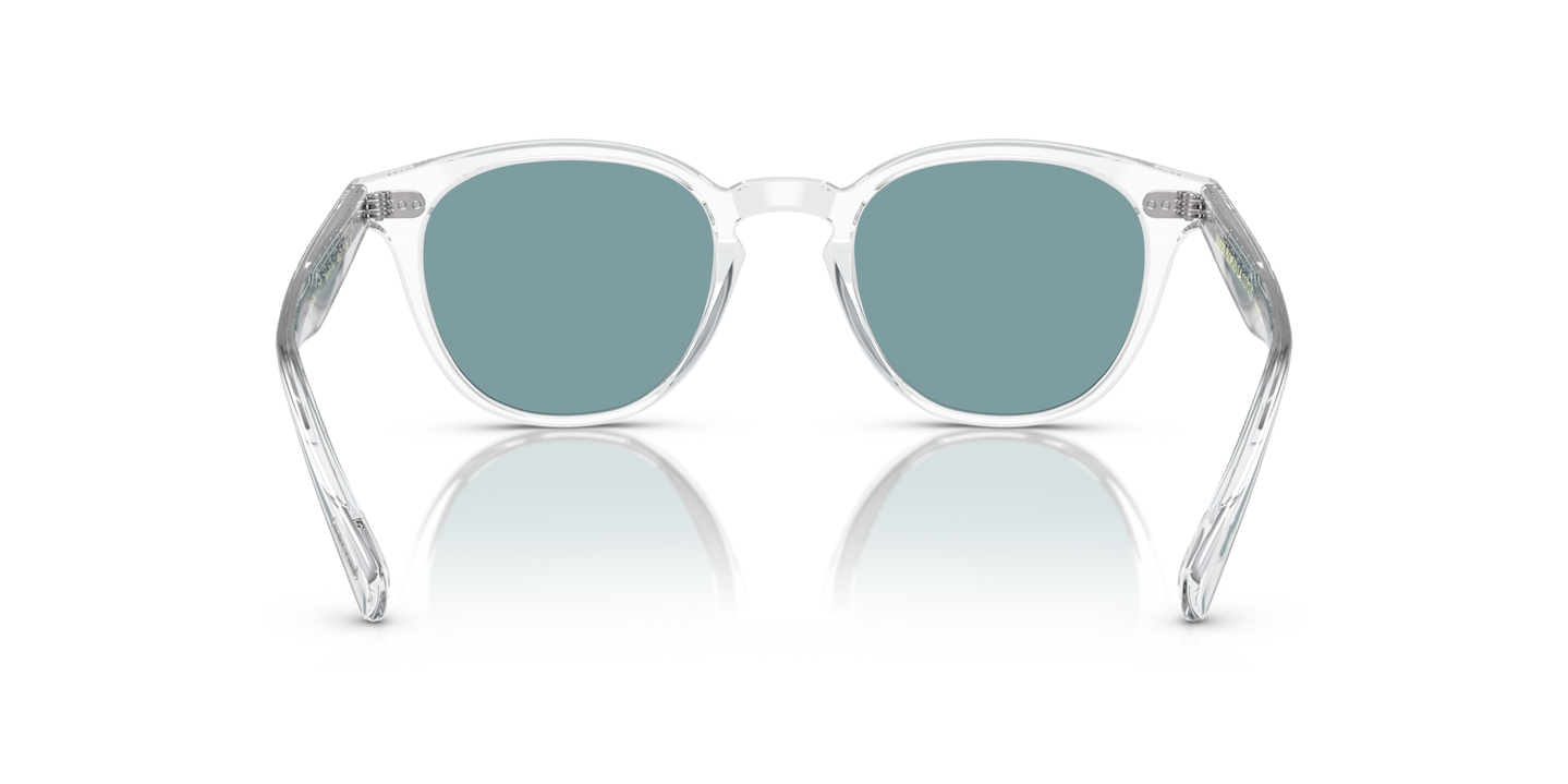 Oliver Peoples Desmon Sun with Crystal frame and Green lenses - Image Nosepads
