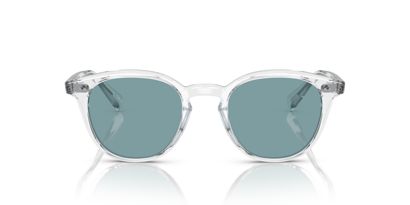Oliver Peoples Desmon Sun with Crystal frame and Green lenses - Image Lenses