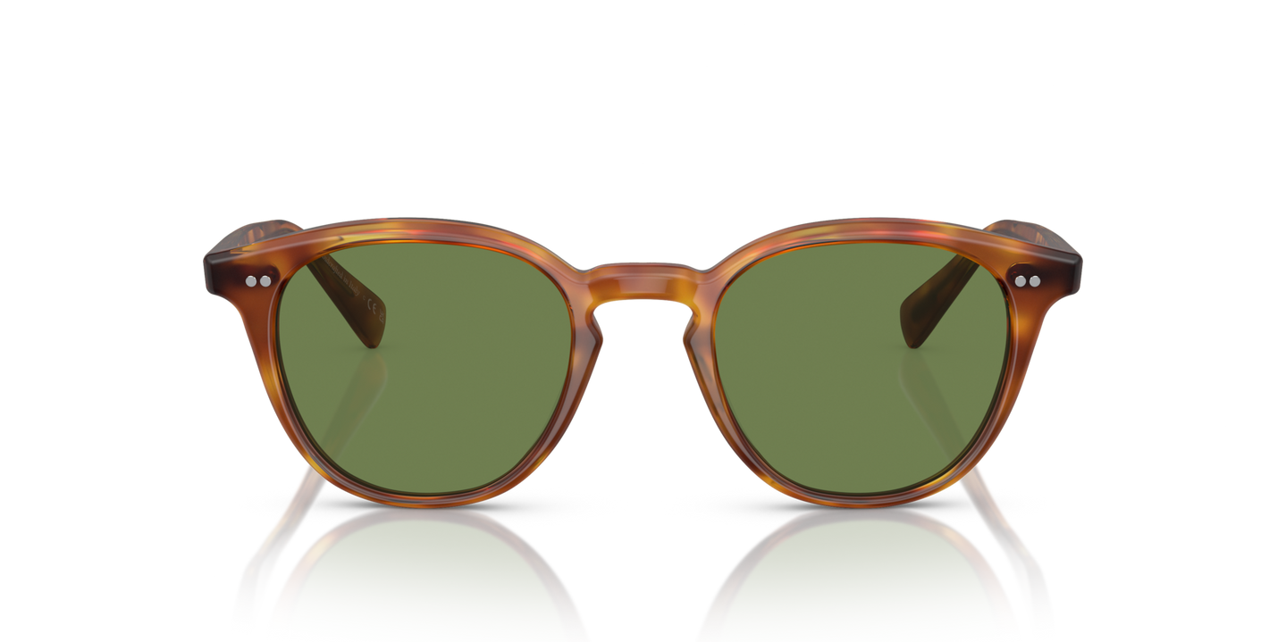 Oliver Peoples Desmon Sun with Semi-Matte LBR frame and Green lenses - Image Lenses
