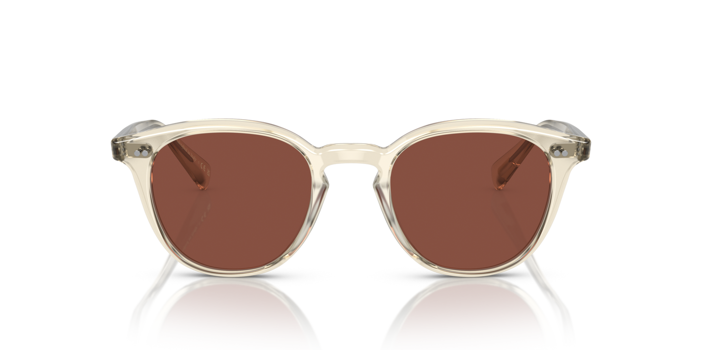 Oliver Peoples Desmon Sun Limited Edition avec une monture Citrine pâle et des verres Rouge - Image Verres