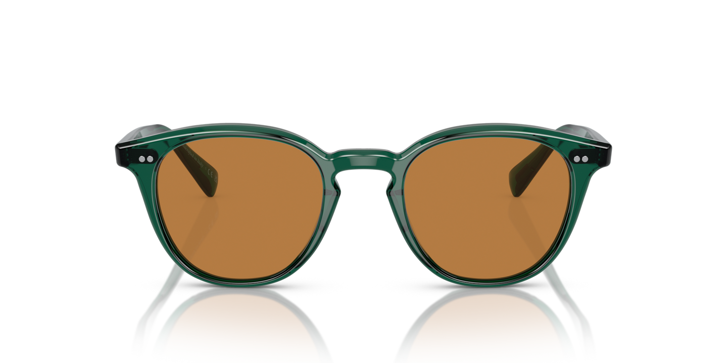 Oliver Peoples Desmon Sun Limited Edition with Translucent Dark Teal frame and Brown lenses - Image Lenses