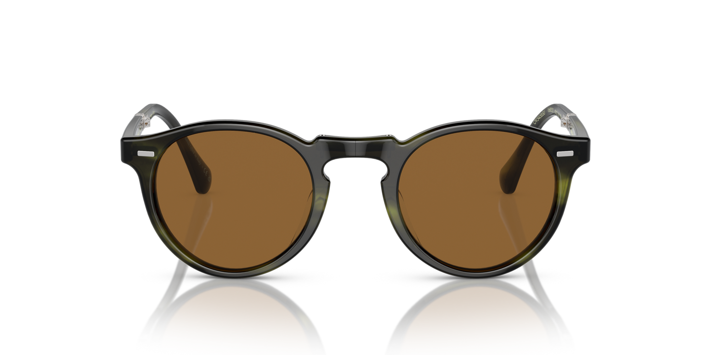 Oliver Peoples Gregory Peck 1962 with Emerald Bark frame and Brown lenses - Image Lenses