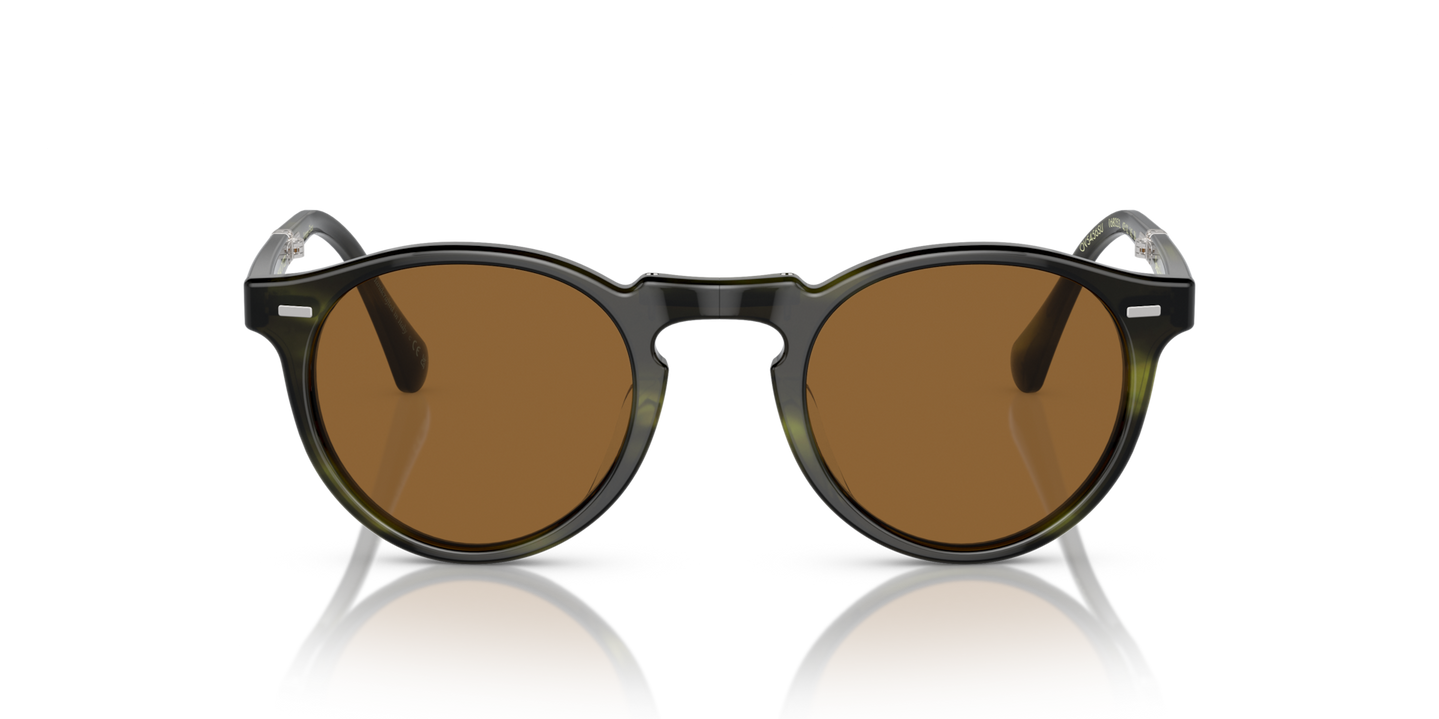 Oliver Peoples Gregory Peck 1962 con montura Corteza esmeralda y lentes Marrón - Imagen Lentes