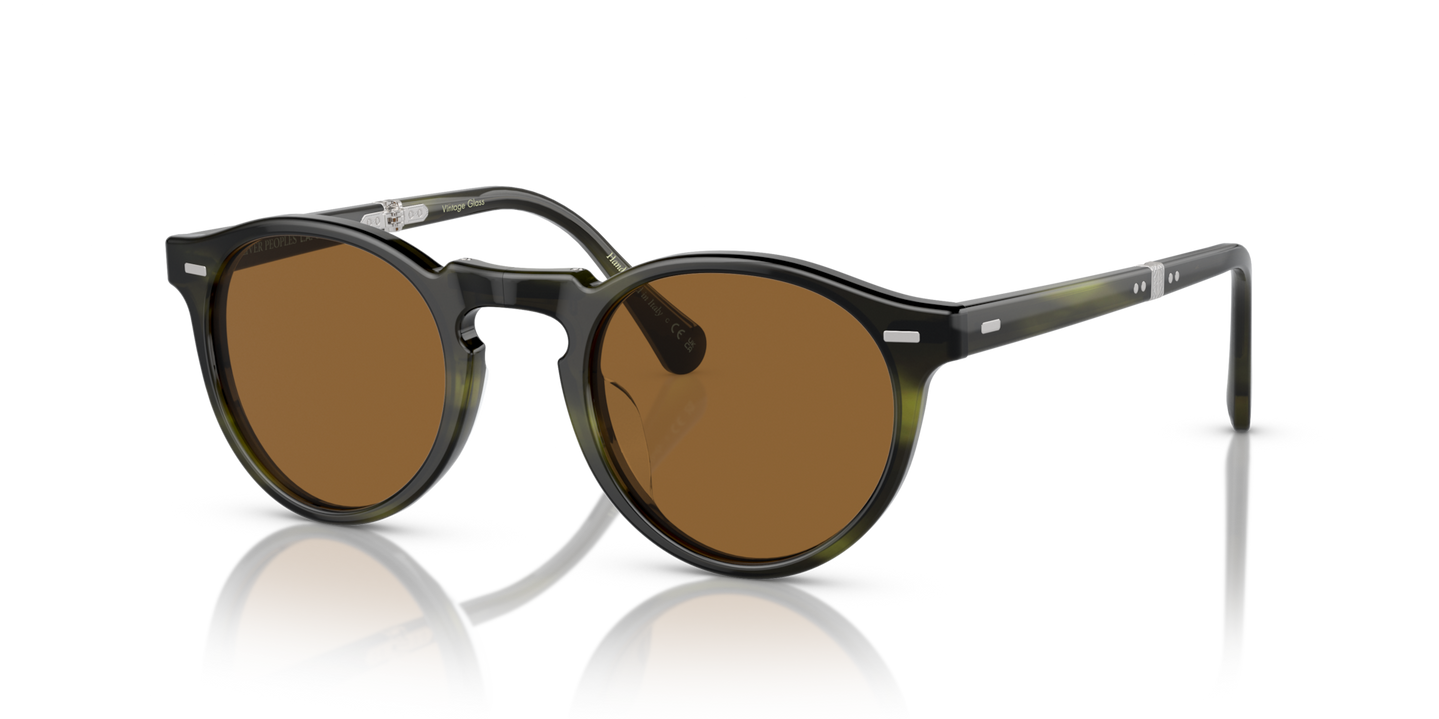 Oliver Peoples Gregory Peck 1962 with Emerald Bark frame and Brown lenses - Image Plaques