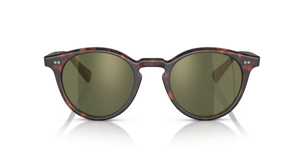 Oliver Peoples Romare Sun avec une monture Semi-Matte Sable Tortoise et des verres Vert - image 2