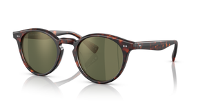 Oliver Peoples Romare Sun with Semi-Matte Sable Tortoise frame and Green lenses - Image 1