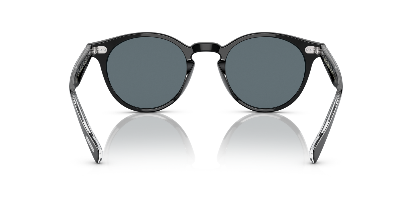 Oliver Peoples Romare Sun mit Schwarz Gestell und Blau Polar