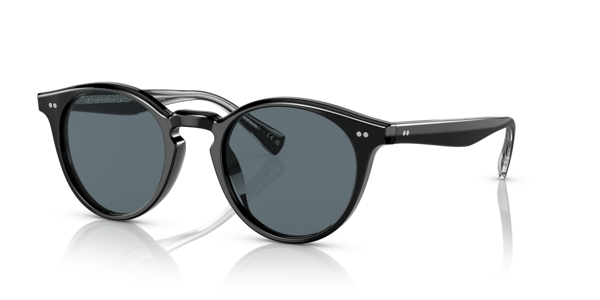 Oliver Peoples Romare Sun with Black frame and Blue Polar lenses