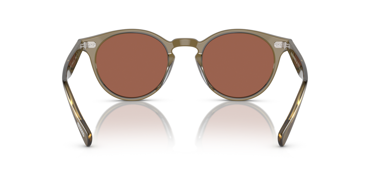 Oliver Peoples Romare Sun with Dusty Olive frame and Orange lenses - Image Nosepads