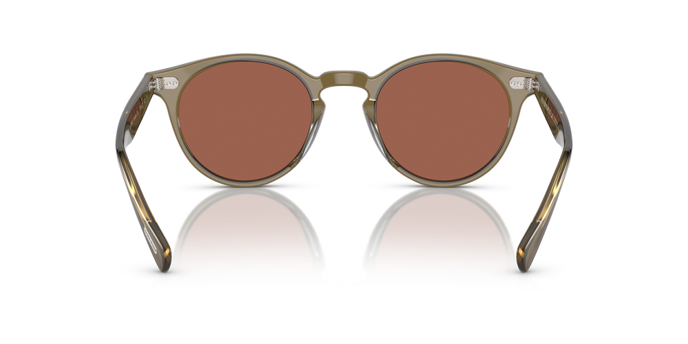 Oliver Peoples Romare Sun avec une monture Olive poudré et des verres Orange - L'image 5