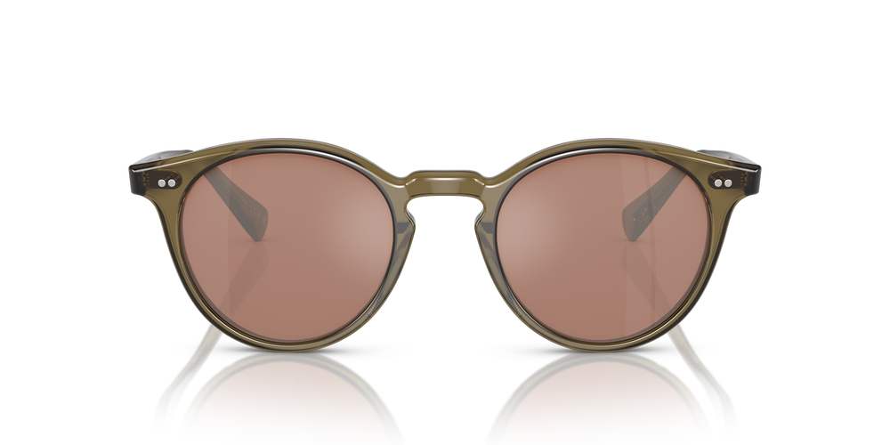 Oliver Peoples Romare Sun avec une monture Olive poudré et des verres Orange - L'image 2