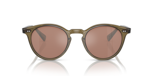 Oliver Peoples Romare Sun avec une monture Olive poudré et des verres Orange - L'image 2