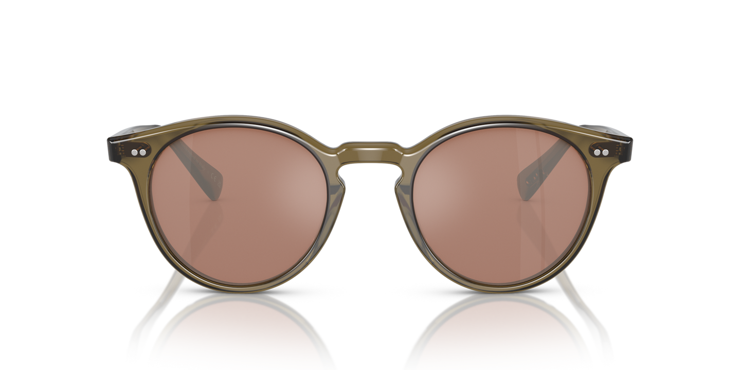Oliver Peoples Romare Sun with Dusty Olive frame and Orange lenses - Image Lenses