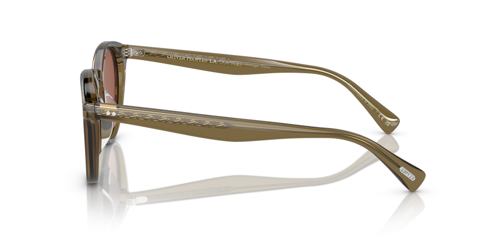 Oliver Peoples Romare Sun avec une monture Olive poudré et des verres Orange - L'image 4