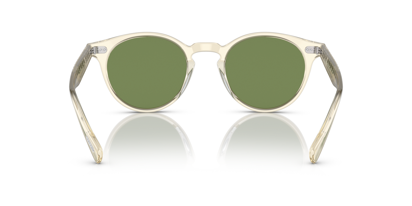 Oliver Peoples Romare Sun with Pale Citrine frame and Green lenses - Image Nosepads
