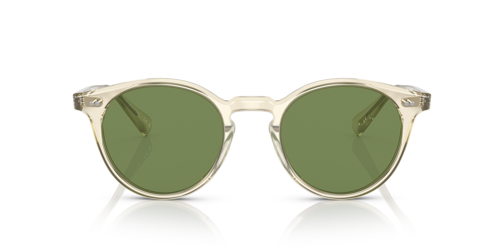 Oliver Peoples Romare Sun avec une monture Citrine pâle et des verres Vert - L'image 2