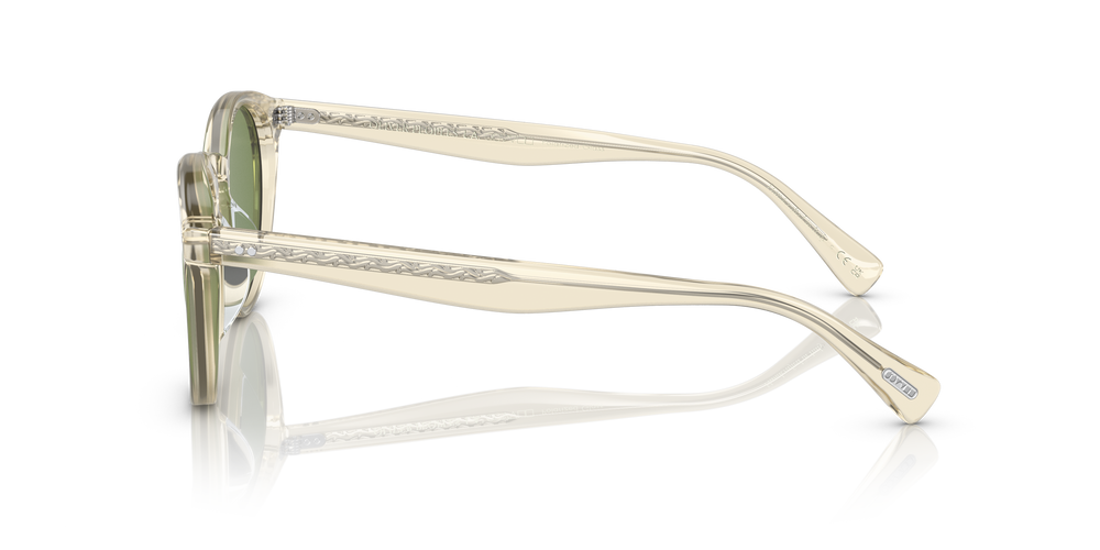 Oliver Peoples Romare Sun avec une monture Citrine pâle et des verres Vert - L'image 4