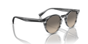 Sie Oliver Peoples Romare Sun mit Grau strukturiert Tortoise Gestell und Grau Gläsern - Das Bild 3