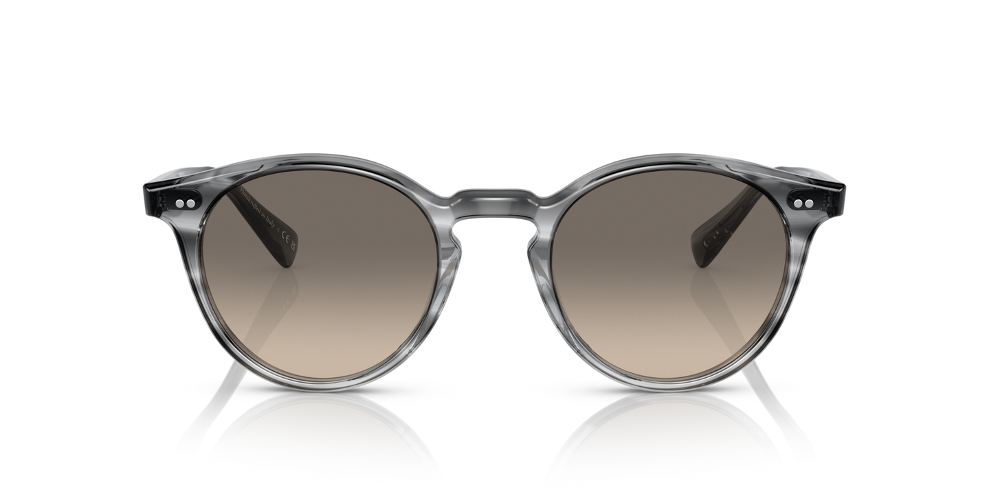 Oliver Peoples Romare Sun with Grey Textured Tortoise frame and Grey lenses - Image Lenses