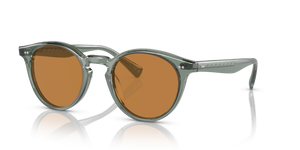 Oliver Peoples Romare Sun with Acqua frame and Cognac lenses
