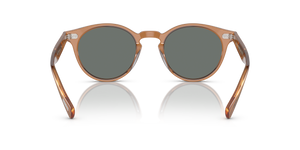 Oliver Peoples Romare Sun avec une monture Espresso et des verres Bleu - L'image 5