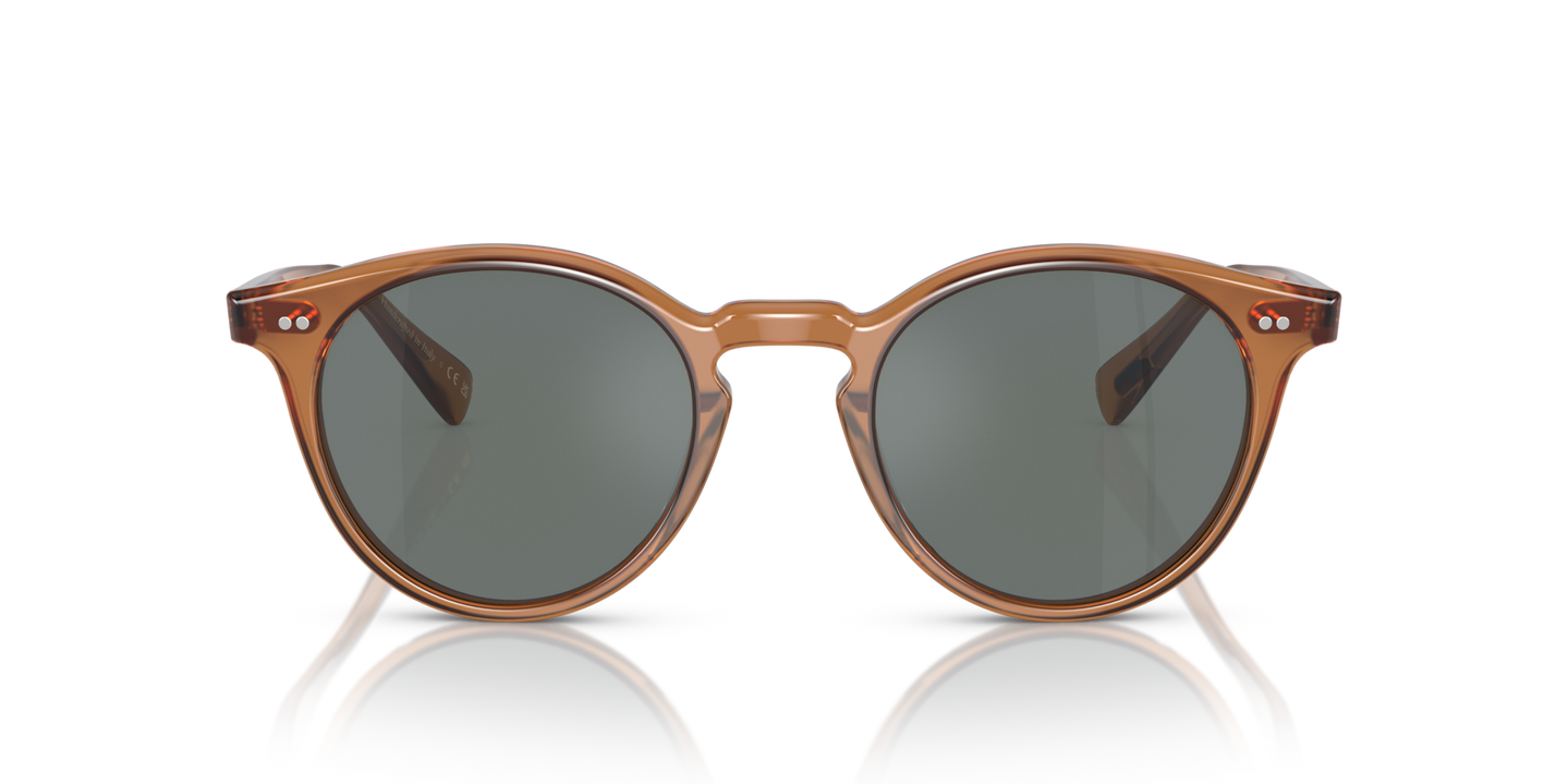 Oliver Peoples Romare Sun with Espresso frame and Blue lenses - Image Lenses