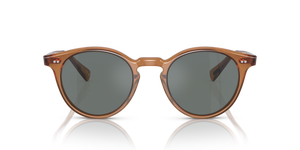 Oliver Peoples Romare Sun avec une monture Espresso et des verres Bleu - L'image 2