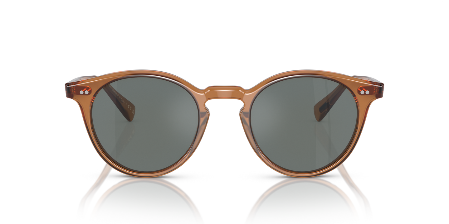 Oliver Peoples Romare Sun with Espresso frame and Blue lenses - Image Lenses