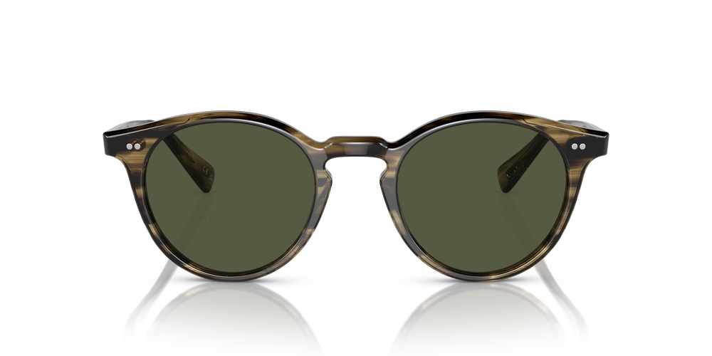 Sie Oliver Peoples Romare Sun mit Olivgrün Rauch Gestell und Grün Gläsern - Das Bild 2